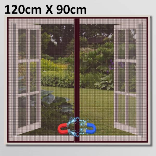 TurtleGrip Polyester Adults Washable Magnetic Window Mosquito Net with Self-Adhesive Hook Tape DIY Installation Mosquito Net