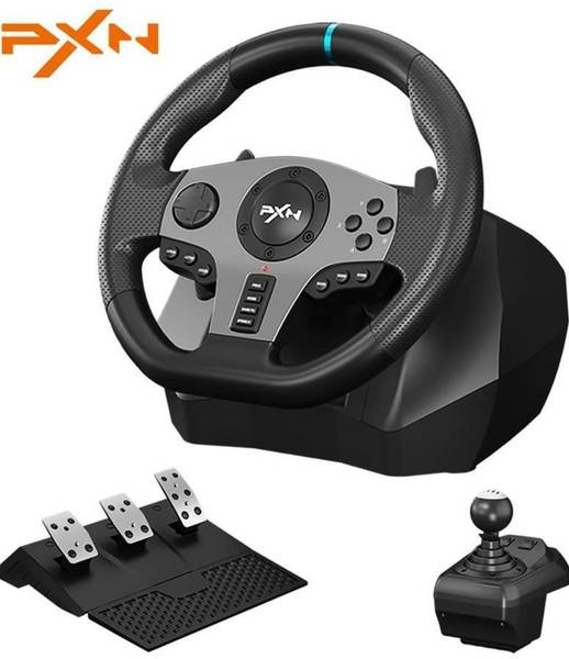 PXN V9 Adjustable Racing Steering Wheel With Clutch and Gear Shifter Motion Controller