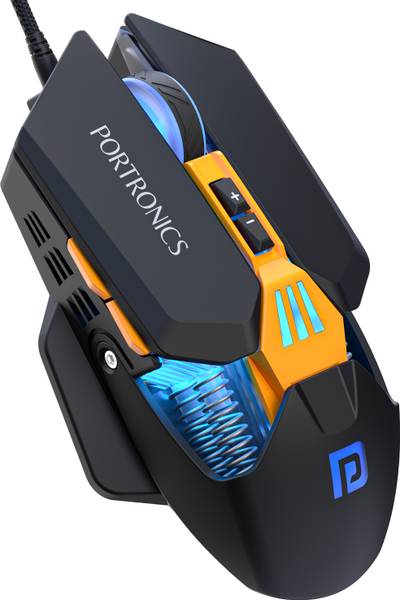 Portronics Vader 2.0 Wired Gaming Mouse, 7 Programmable Button, Upto DPI 7100,RGB Light Wired Ergonomic Optical Gaming Mouse