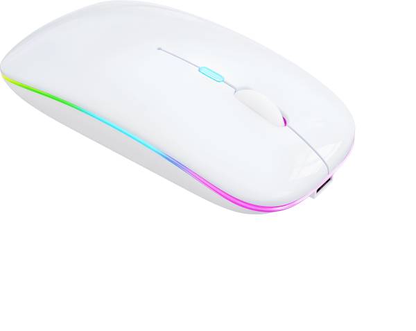 BUYFLUX Rechargeable Wireless Mouse with RGB LED Backlit Silent Click,1600 DPI Ergonomic Wireless Optical Gaming Mouse
