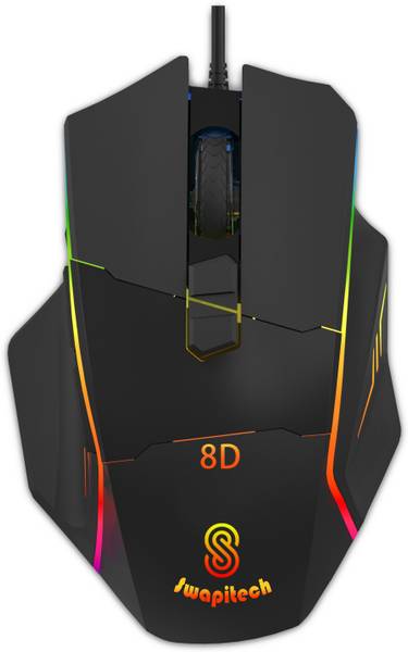 SWAPITECH Shooter 8D Programmable Buttons DPI 12800 Polling Rate 1000Hz 14 RGB Effects Wired Ergonomic Optical Gaming Mouse