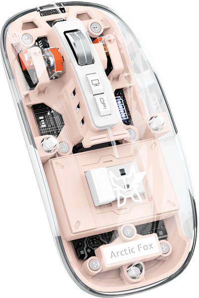 Arctic Fox Pureview Transparent Wireless and Bluetooth Rechargeable Mouse Wireless Optical Gaming Mouse