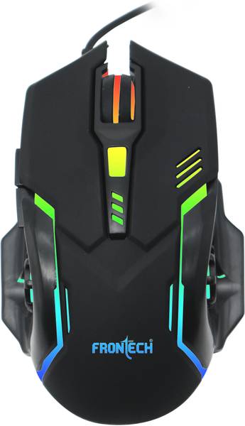 Frontech MS-0050 Wired USB Gaming Mouse |6 Keys |7-Led Color Backlit|Fun Playing| 3600DPI Wired Optical Gaming Mouse