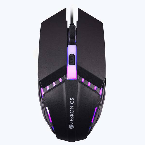 ZEBRONICS ZEB PHERO with DPI Switch, High Precision, Plug & Play, 4 Buttons Wired Optical Gaming Mouse