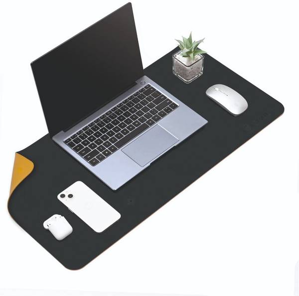 SMULY Laptop Pad Desk Pad, PU Leather Office Desk Mat, Ultra Thin, Waterproof Mousepad