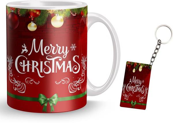 Earnam Red color Merry Christmas design Print Gift for friend,boyfriend ,Mother,sister Ceramic Coffee Mug