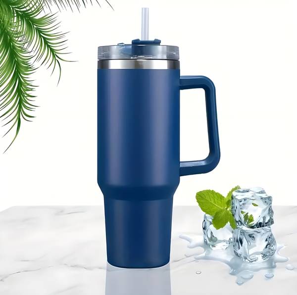 Ojra Tumbler with Handle and Straw Lid Water Bottle Travel Coffee Cup Hot &Cold Stainless Steel Tumbler