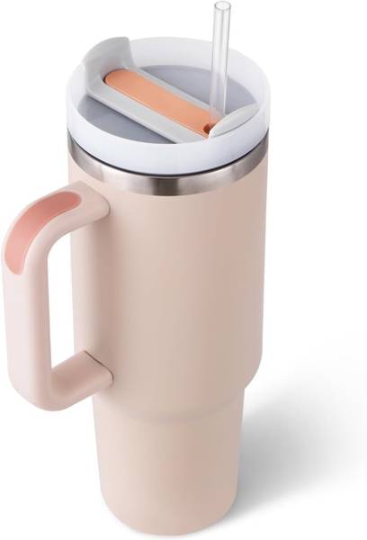 AQUABUCKET Tumbler with Straw Insulated Tumbler with Lid Hot & Cold with Handle Cup Steel Stainless Steel Tumbler