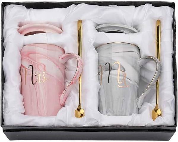 KEDANSH Coffee Wedding Gift for Couples Ceramic Tumbler