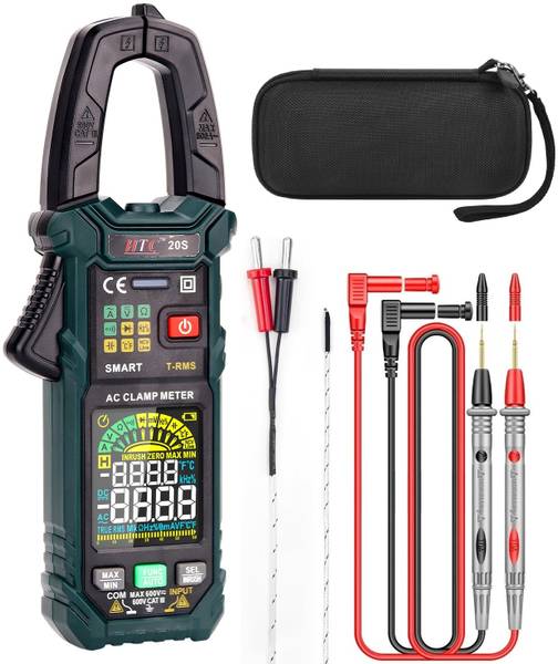 HTY HTC 20S 600 AC Smart Digital Clamp Meter T-RMS 6000 Counts Measure AC/DC Voltage Digital Multimeter