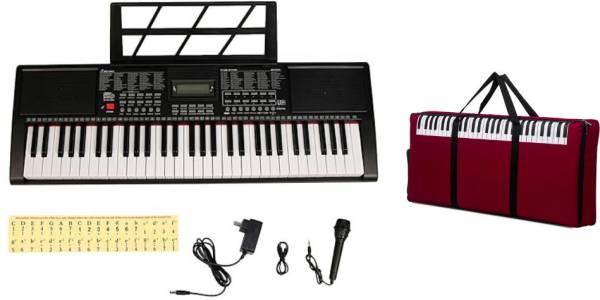 intern 61 Keys Portable Piano Keyboard with Microphone and Power Adapter With Bag INT-KB Digital Portable Keyboard