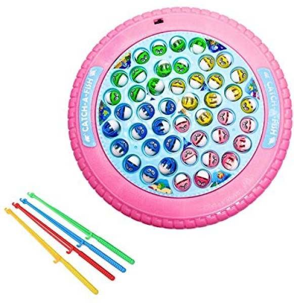 toyden Fish Catching Game with Music & Rotating Board for Kids - 45 Fishes