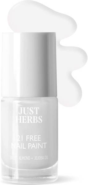 Just Herbs Nail Polish 21 Chemical free Formula ,Quick Dry, Glossy- Jasmine White