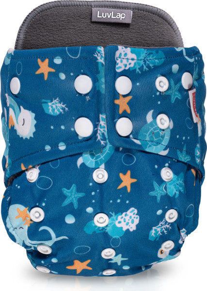 LuvLap Reusable Baby Diaper, High Absorption, Quick Dry, Blue Stars