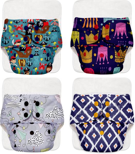Superbottoms BASIC Reusable Cloth Diaper for babies 0-3Y with dry feel pad/insert - Assorted