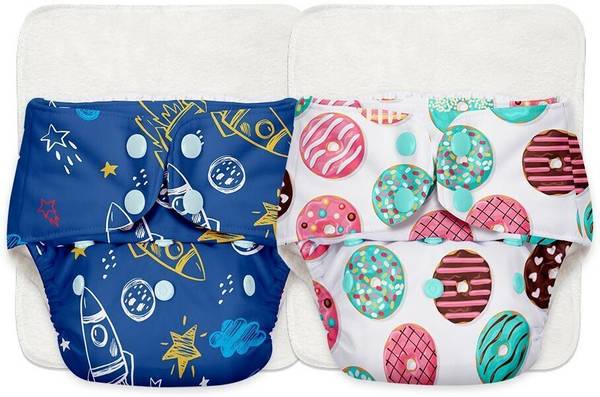 Superbottoms 2 BASIC 100% Organic Cloth Diapers 2 with Quick Dry pads | 3m-3yrs - Assorted