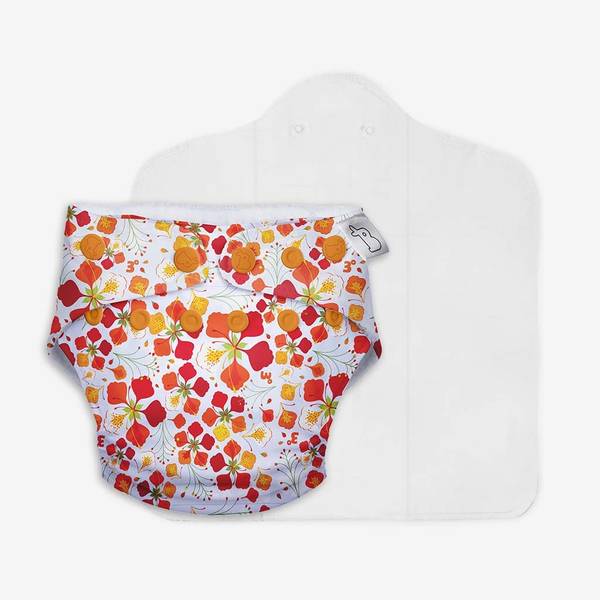Superbottoms Reusable and Washable Cloth Diapers for babies Freesize New Version - Gulmohar