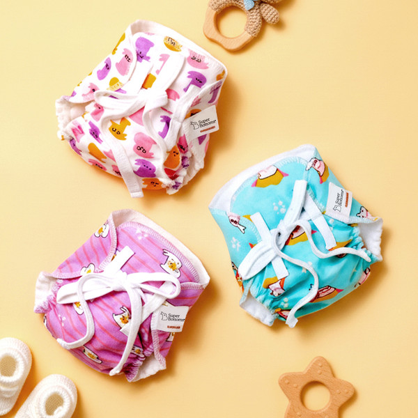 Superbottoms DryFeel Langot for Newborn Baby | Premium Cotton Padding | 0 - 9M | 5-10kg |3pc