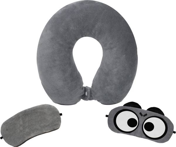 Nitsha Polyester Fiber Neck Pillow with Eye Mask Elastic for Luggage Support Neck Pillow & Eye Shade