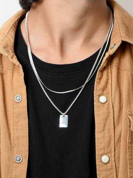 The Bro Code Men Silver Plated Necklace Chain Silver Plated Alloy Chain