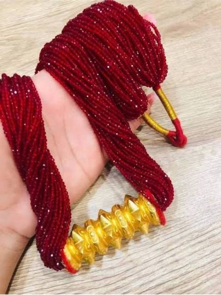 Gorkhastyle NEPALI TRADITIONAL Red MAILE TILHARI GUARANTEED GOLD PLATED Beads Gold-plated Plated Brass Layered