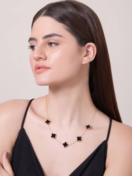 Salty Charm of the Night Clover Neck Chain for Women & Girls Copper Necklace