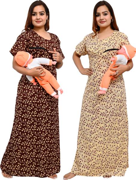 ANKONA Women Maternity/Nursing Nighty