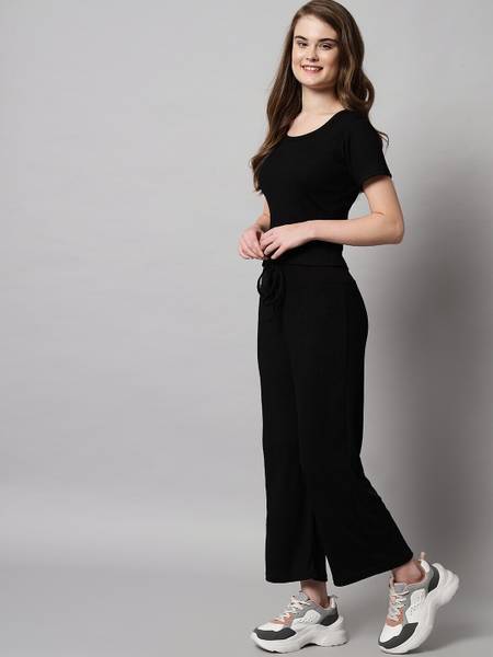 WestCHIC Women Solid Black Top & Pyjama Set