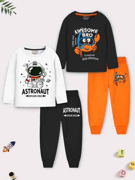 Trampoline Baby Boys & Baby Girls Printed Multicolor Night Suit Set