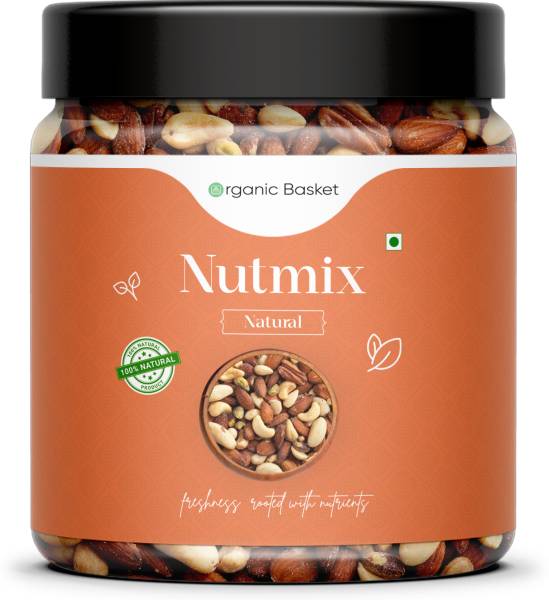 Organic Basket Nutmix, Dried Almonds, Cashewnuts, Green and Black Raisins, Mix Fruit (Jar Pack) Assorted Nuts