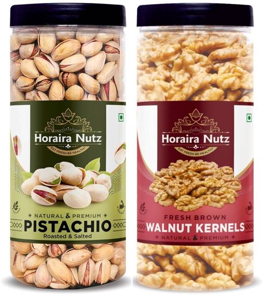Horaira Nutz Natural & Premium Dry fruits Combo 500g, Pistachios 250g, Walnuts 250g Pistachios, Walnuts