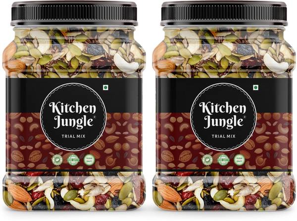 Kitchen Jungle Trail Mix ( 1 kg ) | Perfect Mixture Of Healthy Dry Fruits, Berries, Raisins, Assorted Seeds & Nuts