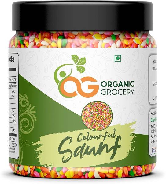 Organic Grocery Colourful Sugar Coated Saunf Colorful Fennel Seed - 400 gms Assorted Seeds & Nuts