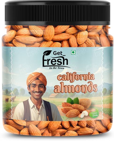 Get Fresh 100% Natural Premium California Almond Badam Giri 1kg JAR - Almonds (1kg) Almonds