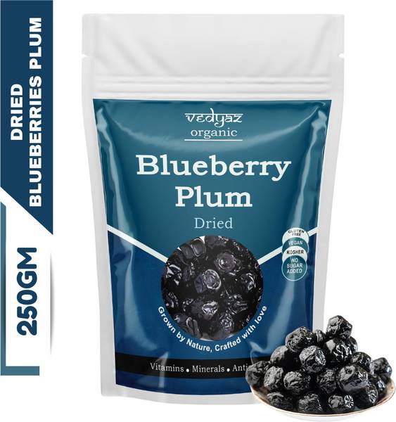 Vedyaz Organic Dried Whole Blueberry Plum fruit - 100 %Dehydrated Blueberries/ Rich in Vitamins Blueberry