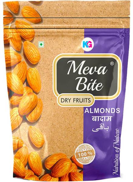 Meva Bite California Almond 100% Pure & Organic Tasty Badam 200g Zipper Almonds
