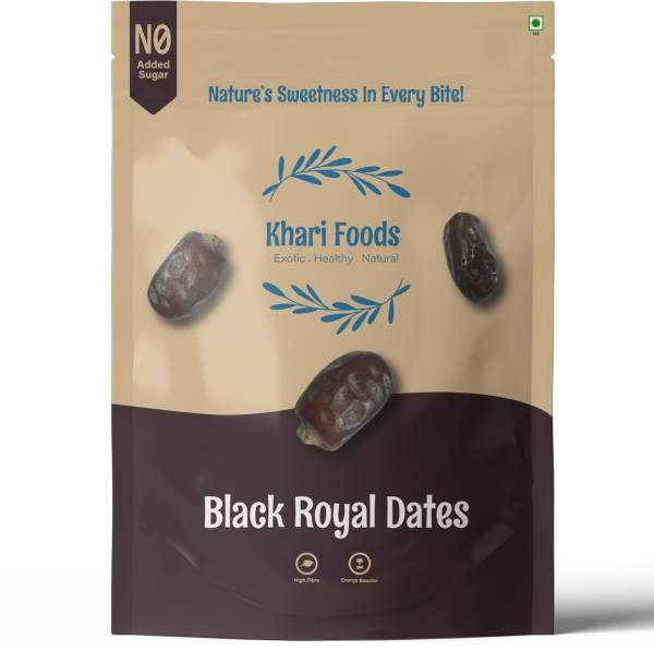 Khari Foods Royal Black Dates, Soft & Juicy Khajur Dry Fruits, High Fibre, Healthy Snacking Dates