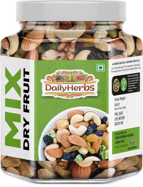 DAILYHERBS Premium Mixed Dry fruits Almonds, Cashews, Raisins, Kiwi, Apricots