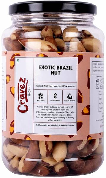 cravez Natural Exotic Brazil Nuts | Grade A ++ Nuts, Jumbo Size| Brazil Nuts
