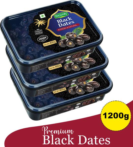 NutroVally - Premium Black Dates for Strong Bone | 100% Fresh & Natural | Antioxidants Rich Dry Dates
