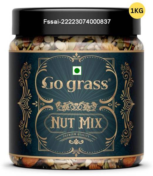 GO GRASS International Healthy Nutmix | 10+ Mix Dry Fruits | Ready to eat | Assorted Nuts
