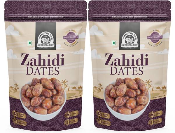 WONDERLAND Foods - Dry Fruits Zahidi Dates 1Kg (500g X 2) Pouch | Soft Khajoor Dates