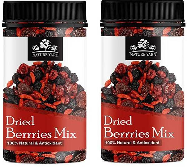 NATURE YARD Berries mix - A Mix of Dried Cranberry, Blueberry, Goji berry & Strawberry Assorted Fruit