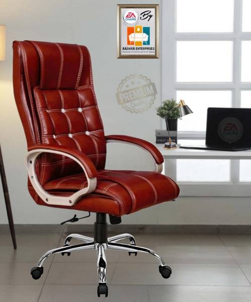 AASHRA ENTERPRISES E.A Brown DIAMOND High Back Boss Premium Revolving Designer Chair Leatherette Office Executive Chair