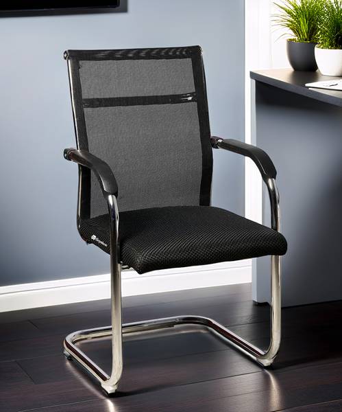 Goyal Steel & Furniture Industries Visitor Fabric Chair Stylish Chair Ergonomic Design for Office & Home Fabric Dining Chair
