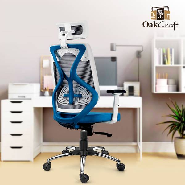 Oakcraft Hurricane High Back Ergonomic Chair with Synchro Mechanism and Korean Mesh Office Adjustable Arm Chair