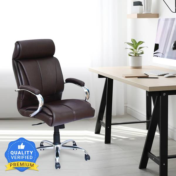 Nilkamal Belgrade High Back Ergonomic | Adjustable Height | Swivel | Executive Leatherette Office Arm Chair