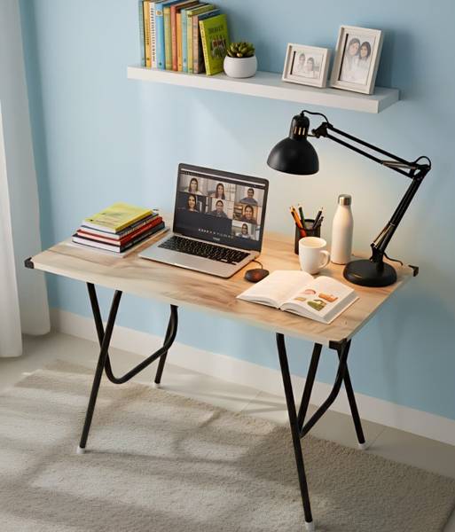 EuroQon Fold Space Saver Foldable Engineered Wood Study Table