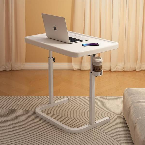 SAVYA HOME Adjustable Height Movable Desk With Wheels for Home Office Couch Bedside Table Plastic Multipurpose Table