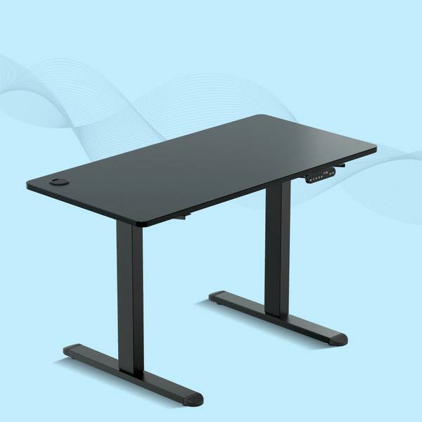 ErgoSmart by The Sleep Company Adjustable Desk | Sit-Stand Ergonomic Table | Engineered Wood Office Table